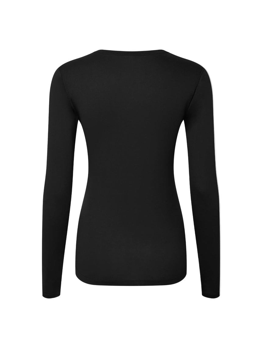 Ronhill Women's Core L/S Tee in Black/Bright White - back