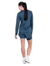 Ronhill Women's Core L/S Tee in Evening Haze - worn, back, three-quarter