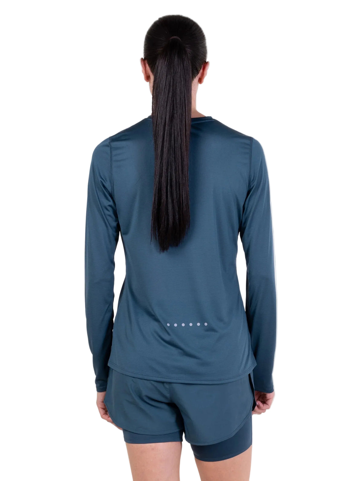 Ronhill Women's Core L/S Tee in Evening Haze - worn, back