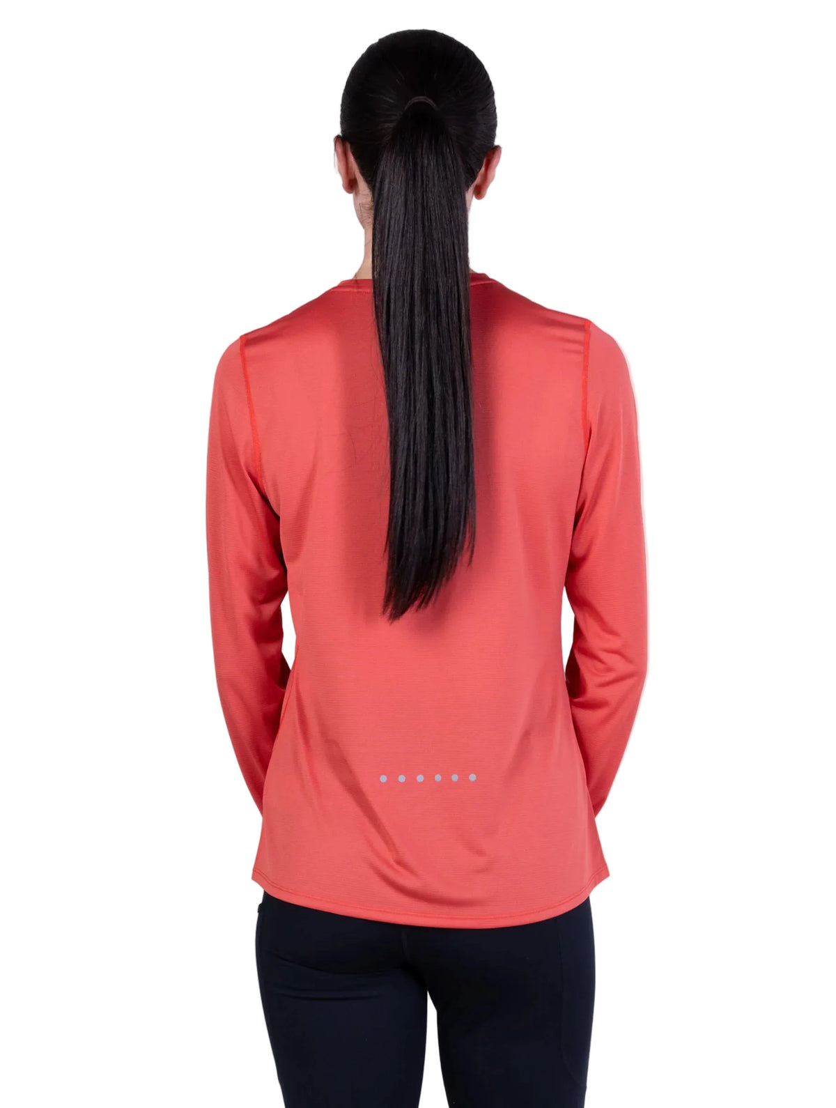 Ronhill Women's Core L/S Tee in Sumac - reflective detail