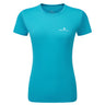 Ronhill Women's Core S/S Tee in Azure/Bright White - front