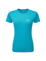 Ronhill Women's Core S/S Tee in Azure/Bright White - front