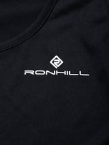 Ronhill Women's Core S/S Tee in Black/Bright White - brand logo detail