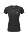 Ronhill Women's Core S/S Tee in Black/Bright White - front
