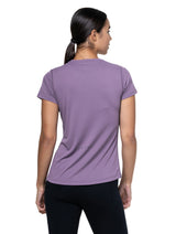 Ronhill Women's Core S/S Tee in Dark Iris/Iris - worn, back