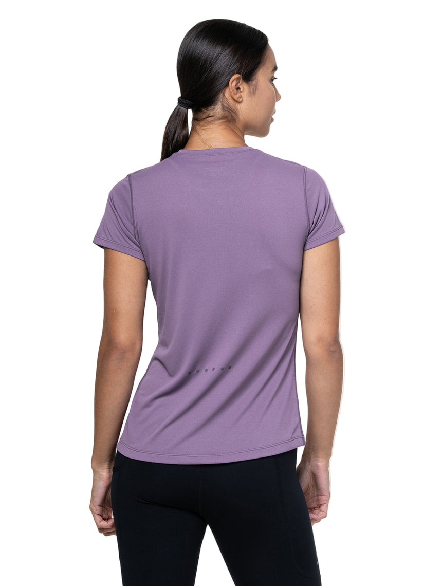 Ronhill Women's Core S/S Tee in Dark Iris/Iris - worn, back