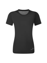 Ronhill Women's Core S/S Tee in Black - flat, front