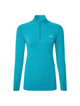 Ronhill Women's Core Thermal 1/2 Zip in Azure/Bright White - front