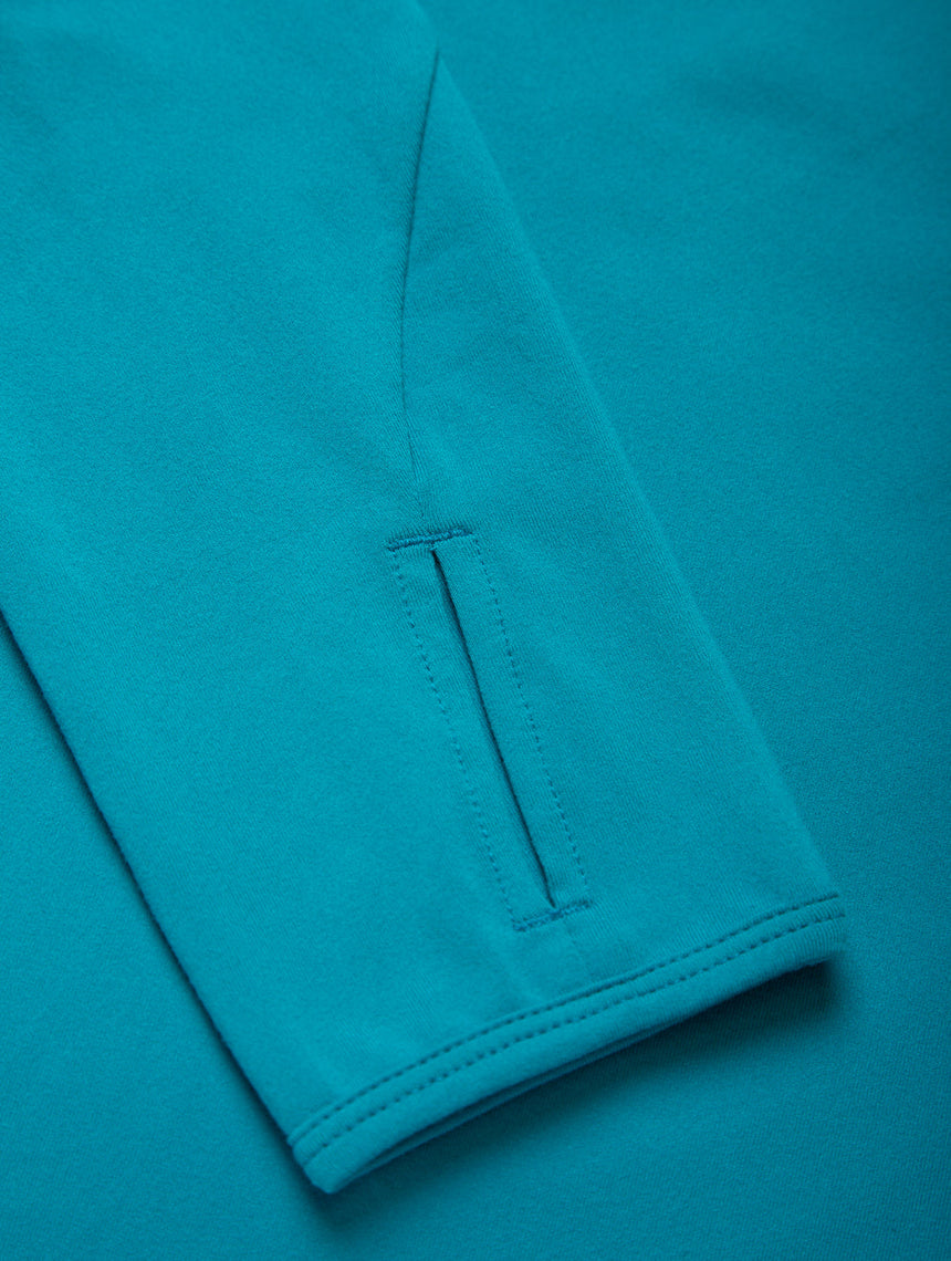 Ronhill Women's Core Thermal 1/2 Zip in Azure/Bright White - thumb loop detail