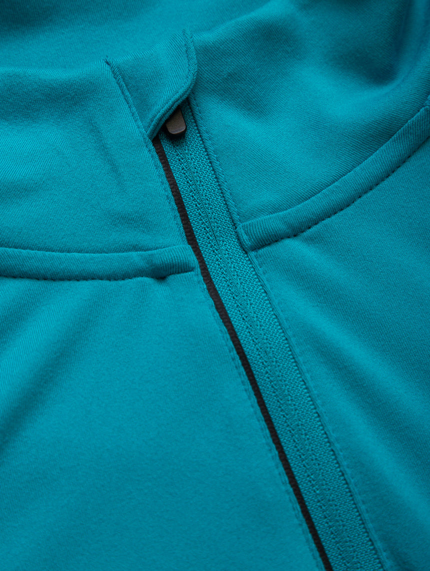 Ronhill Women's Core Thermal 1/2 Zip in Azure/Bright White - 1/2 zip detail