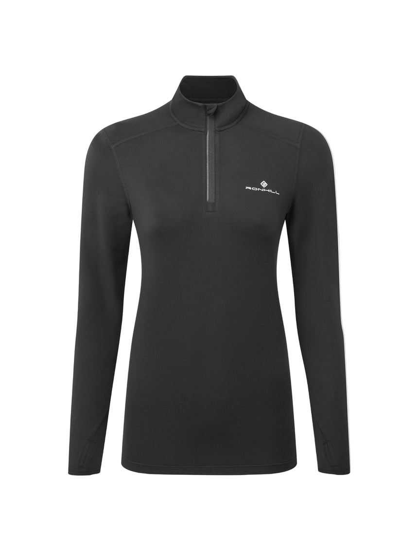 Ronhill Women's Core Thermal 1/2 Zip in Black/Bright White - front