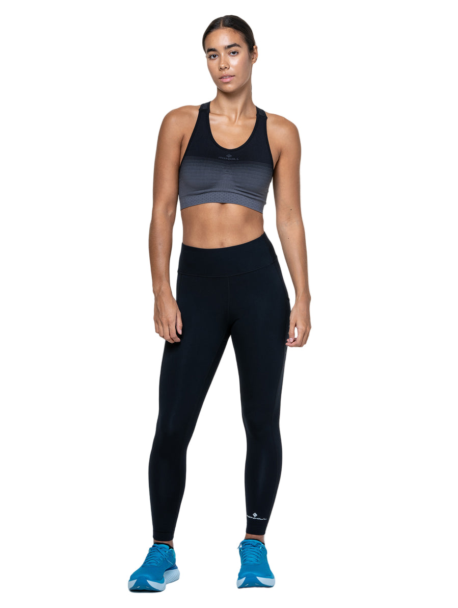 Ronhill Women's Core Tight in All Black - worn, front