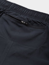 Ronhill Women's Core Twin Short in All Black - secure pocket detail, 2