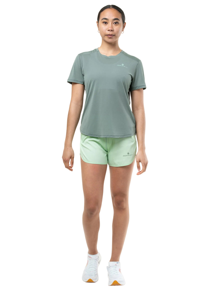 Ronhill Women's Tech 4.5" Short in Seafoam/Laurel - detail, 4