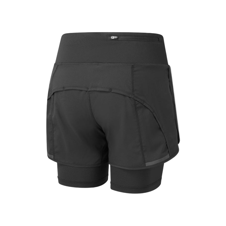 Ronhill Women's Tech 4.5" Twin Short in All Black - back