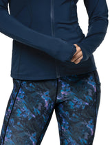 Ronhill Women's Tech Contour Jacket in Dark Navy - back, close-up, worn