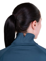 Ronhill Women's Tech Contour Jacket in Evening Haze - back, close-up, worn, over the shoulder