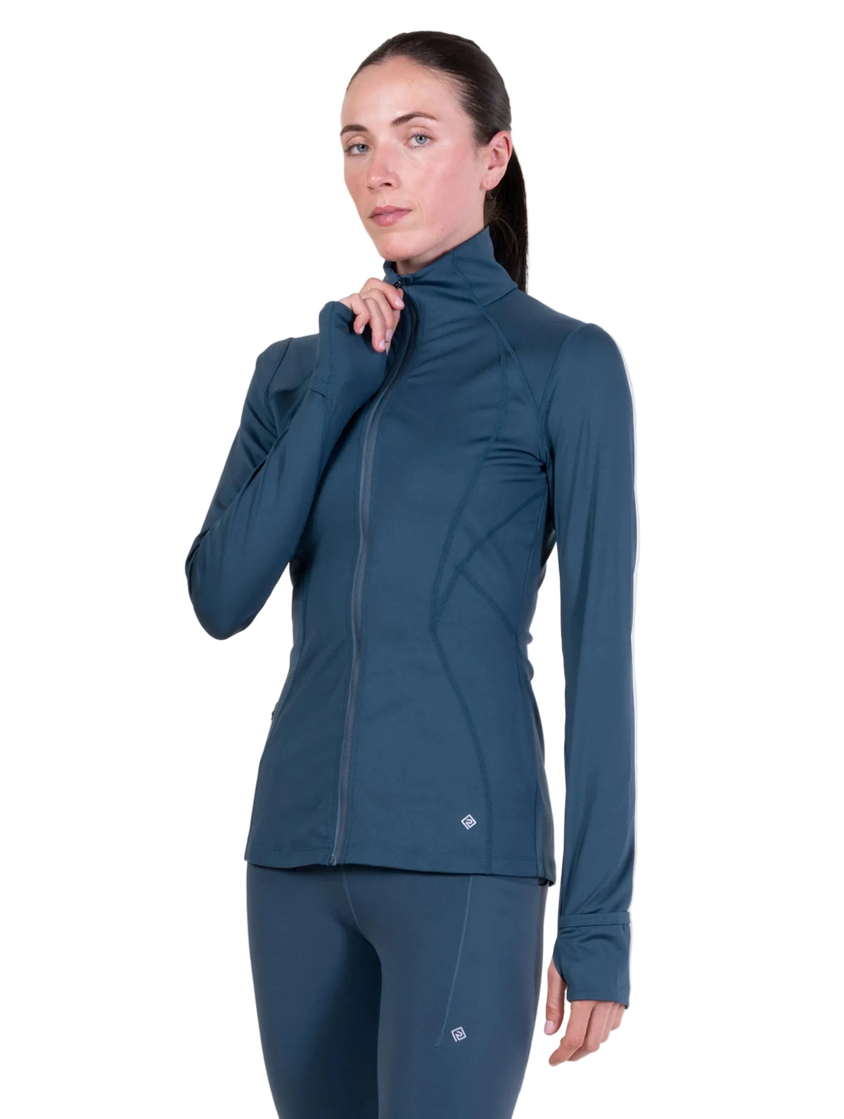 Ronhill Women's Tech Contour Jacket in Evening Haze - back, full body, worn