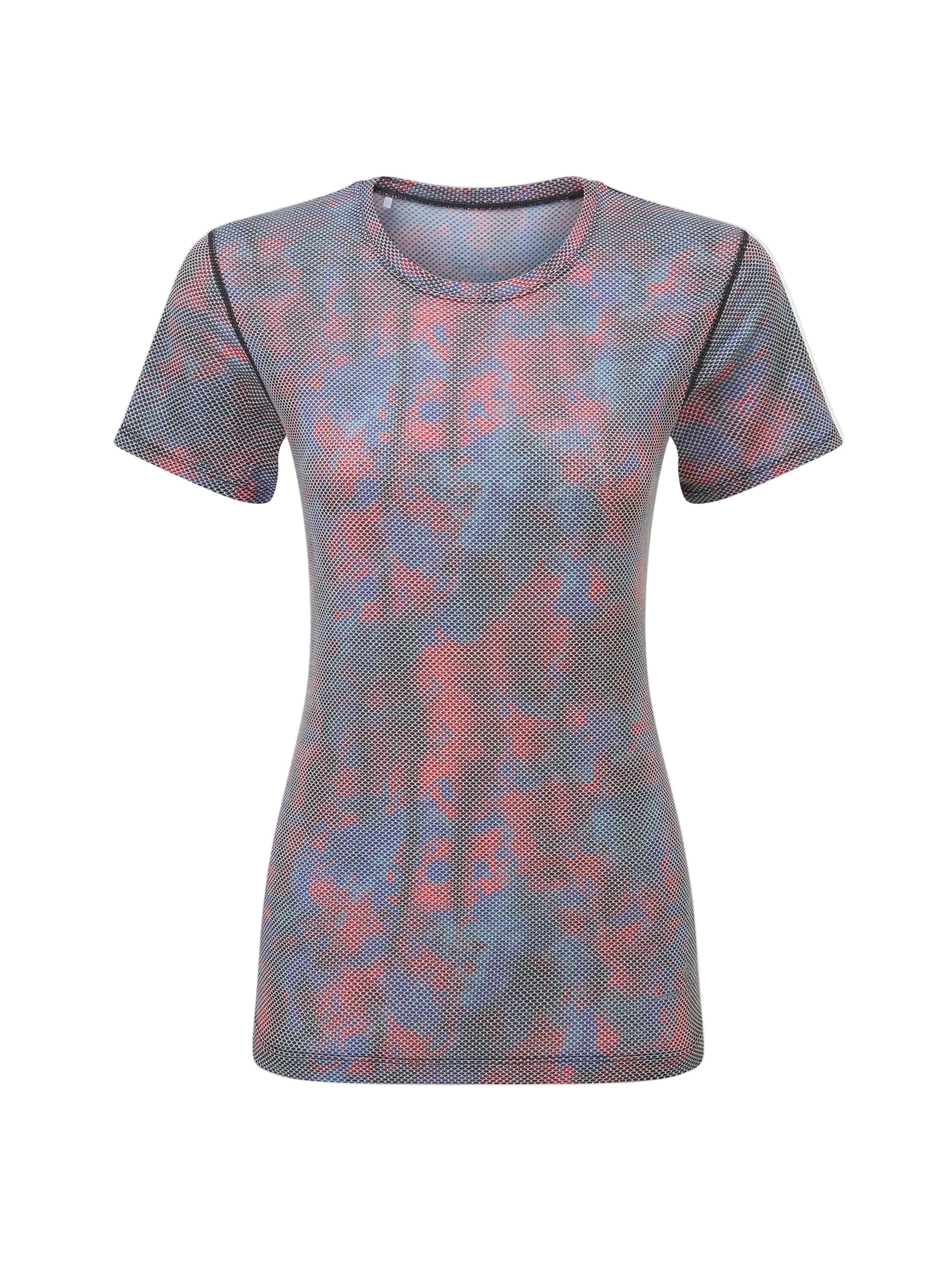 Ronhill Women's Tech Golden Hour S/S Tee Outdoor Action Multi Daydream - Front