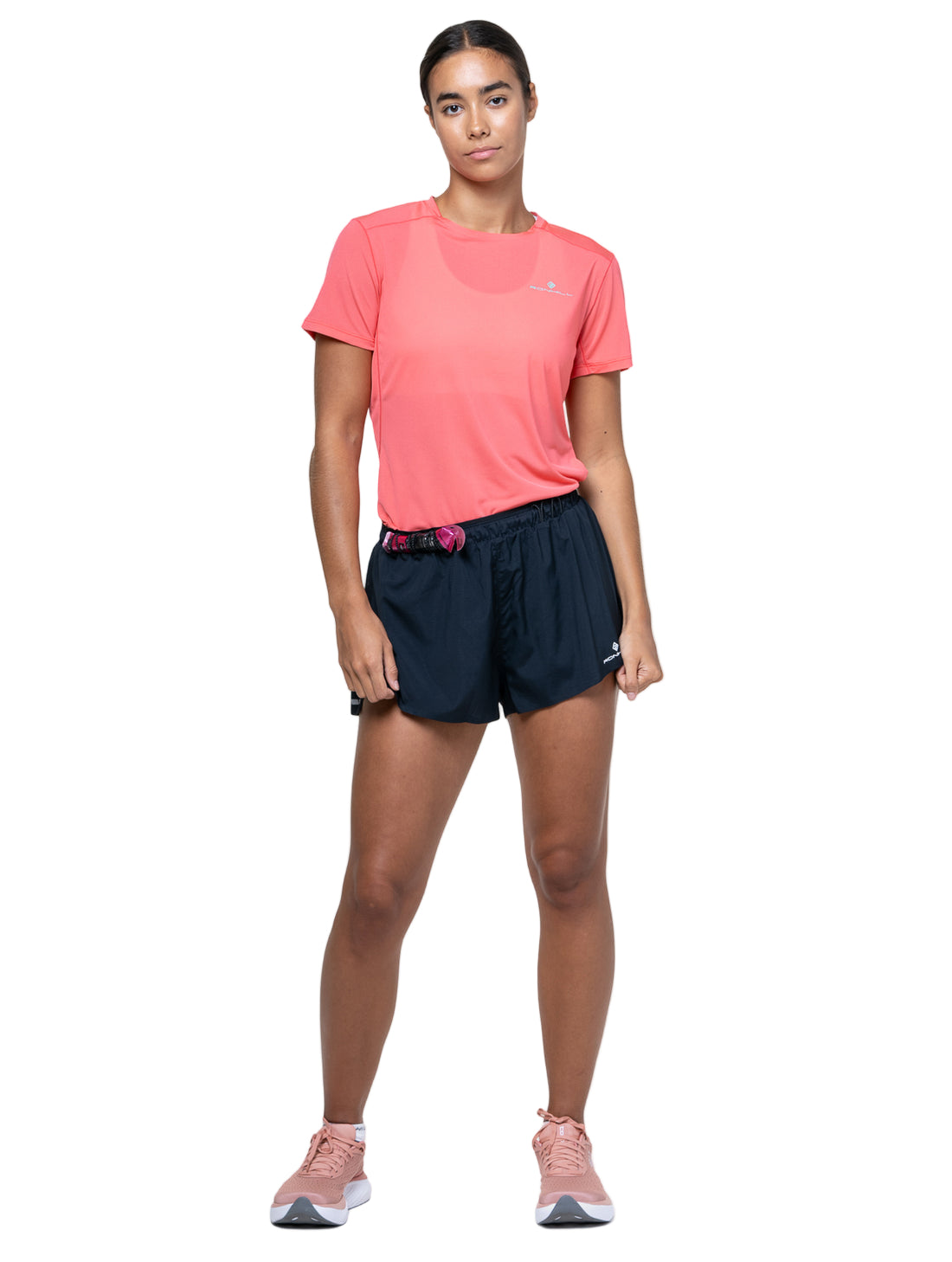Ronhill Women's Tech Race Short in All Black - worn, front