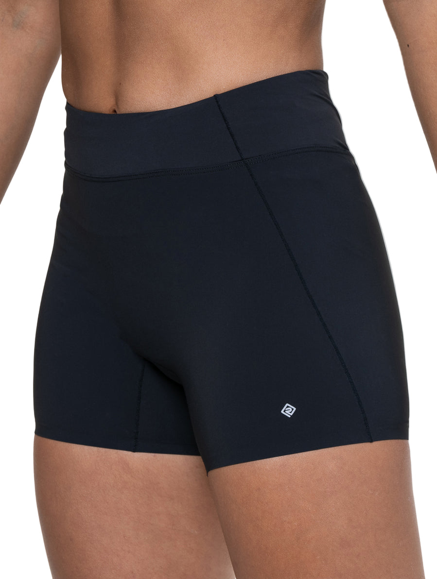 Ronhill Women's Tech Race Stretch Short in All Black - skinfit detail