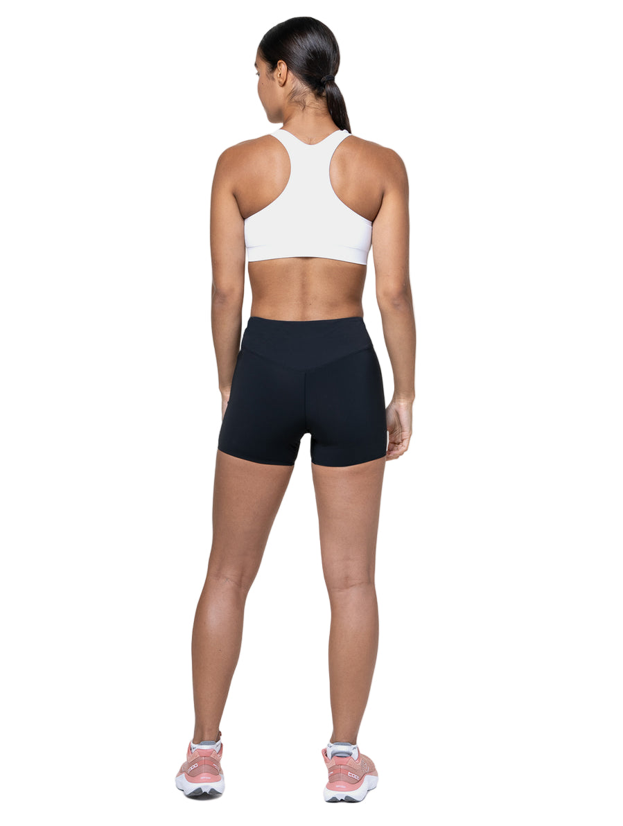 Ronhill Women's Tech Race Stretch Short in All Black - worn, back