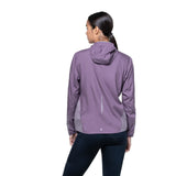 Ronhill Women's Tech Reflect Jacket in Dark Iris/Reflect - worn, back, close-up