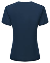 Ronhill Women's Tech S/S Tee in Dark Navy/Dusty Tulip - back