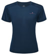 Ronhill Women's Tech S/S Tee in Dark Navy/Dusty Tulip - front