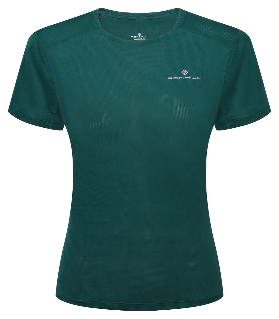 Ronhill Women's Tech S/S Tee in Seaweed/Iris - front