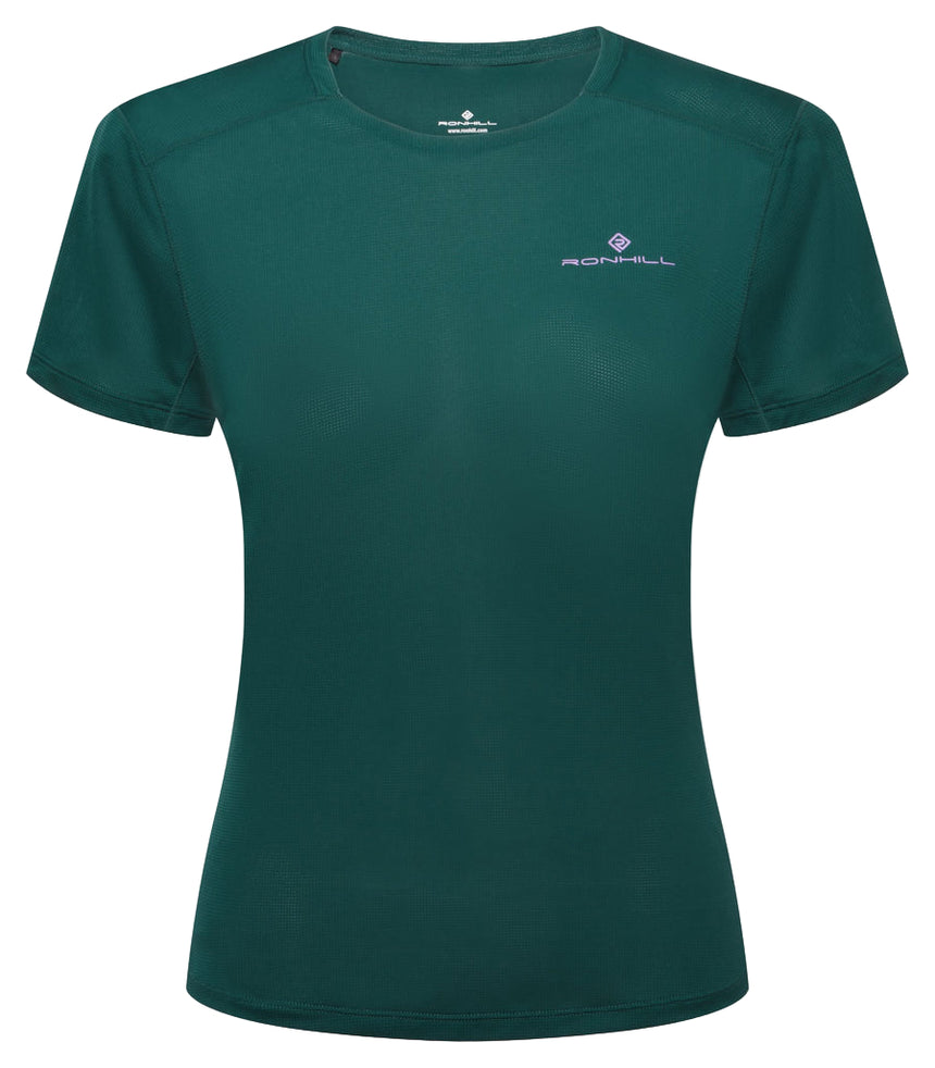 Ronhill Women's Tech S/S Tee in Seaweed/Iris - front