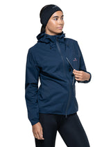 Ronhill Women's Tech Storm Jacket in Dark Navy - chest pocket detail