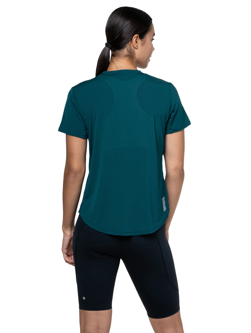 Ronhill Women's Tech Stretch Short in All Black - back, worn