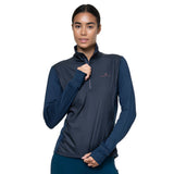 Ronhill Women's Tech Wind-Block 1/2 Zip in Dark Navy/Dusty Tulip - zip ventilation detail