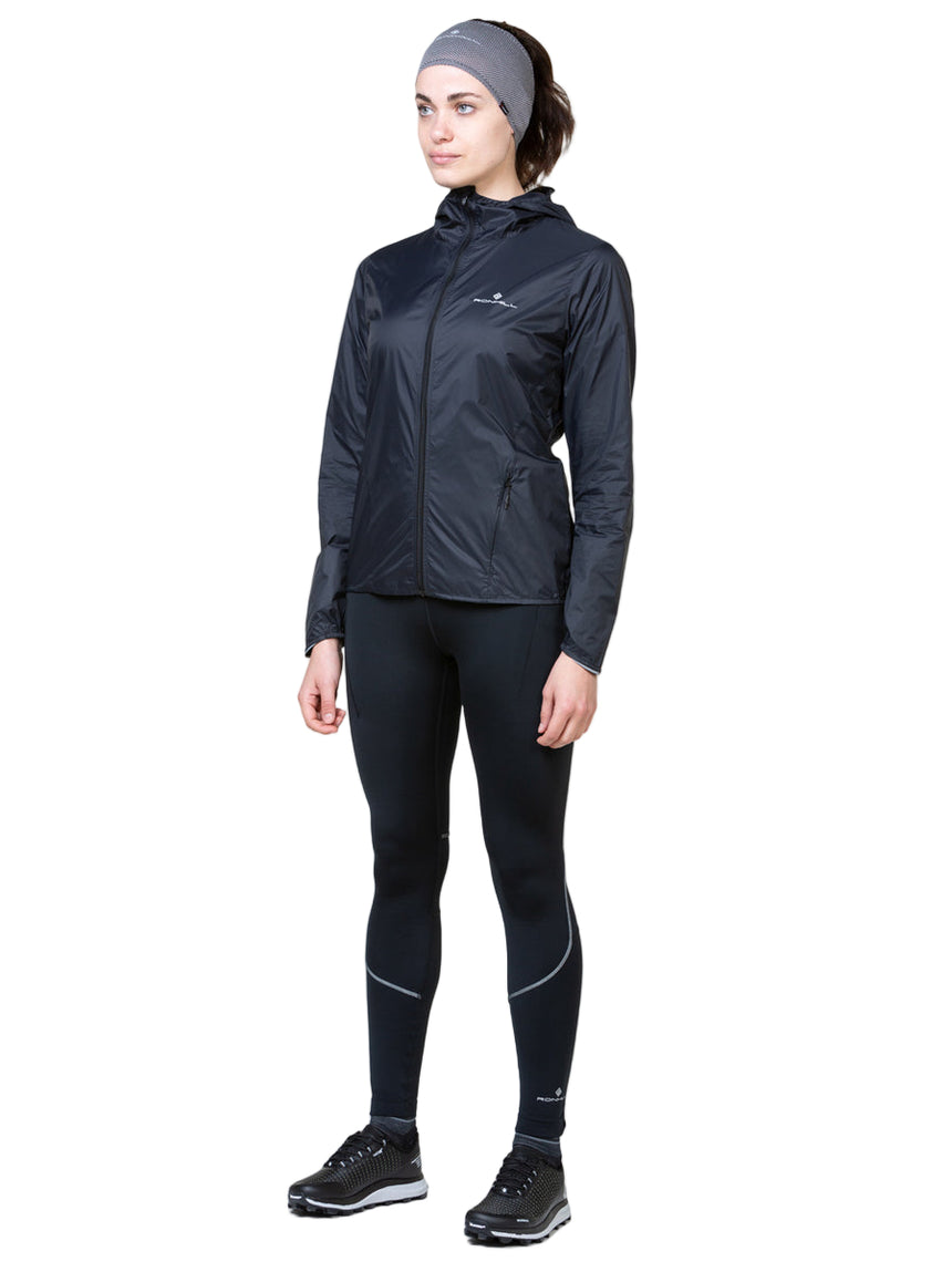 Ronhill Golden Hour Headband Outdoor Action Black Matrix- Front Fit on Female Model