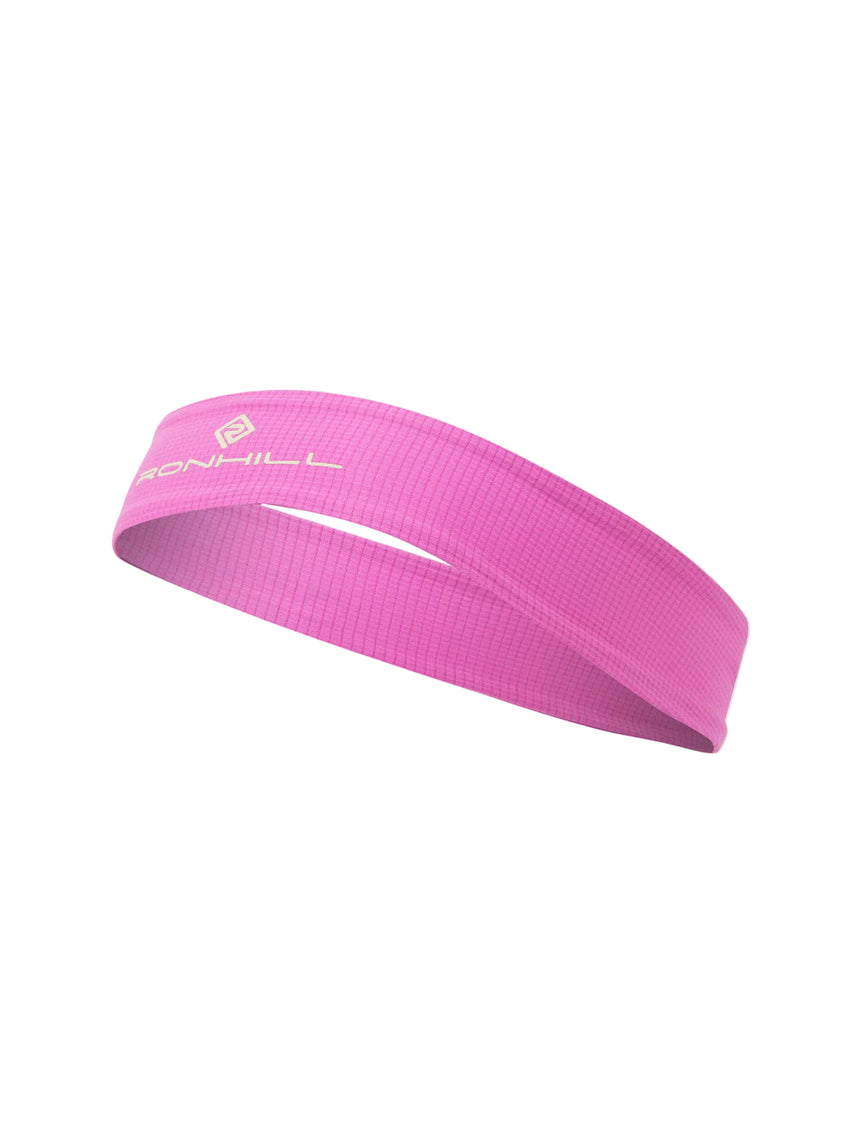 Ronhill Lightweight Headband  Outdoor Action Fuchsia/Honeydew- Front
