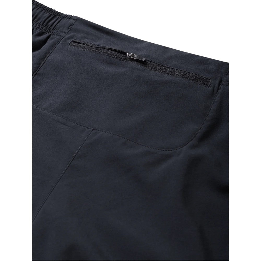 Ronhill Mens Core 5" Twin Short Outdoor Action All Black - Secure Pocket