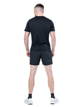 Ronhill Mens Core S/S Tee Outdoor Action Black/Bright White- Back Fit