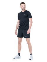 Ronhill Mens Core S/S Tee Outdoor Action Black/Bright White- Front Fit on Model
