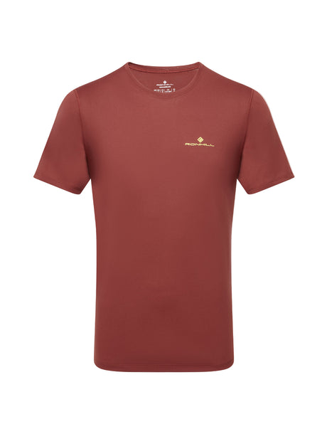 Ronhill Mens Core S/S Tee Outdoor Action Chestnut/Acid- Front