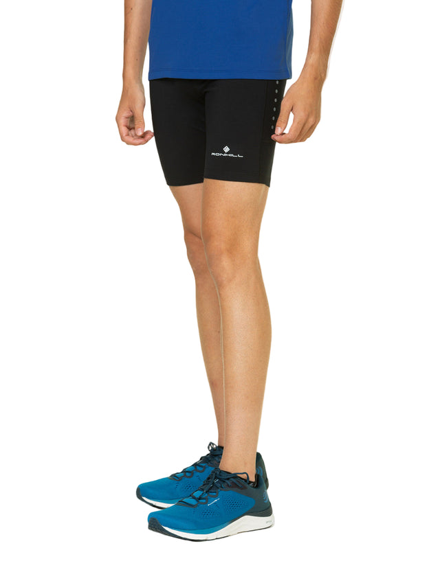 Ronhill Mens Core Stretch Short Outdoor Action All Black- Front Fit
