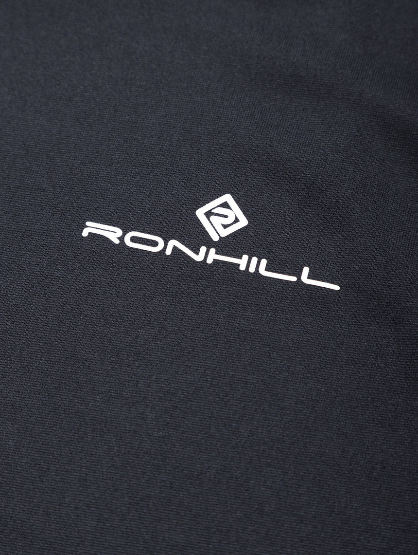 Ronhill Mens Core Vest Outdoor Action Black/Bright White- Brand Logo