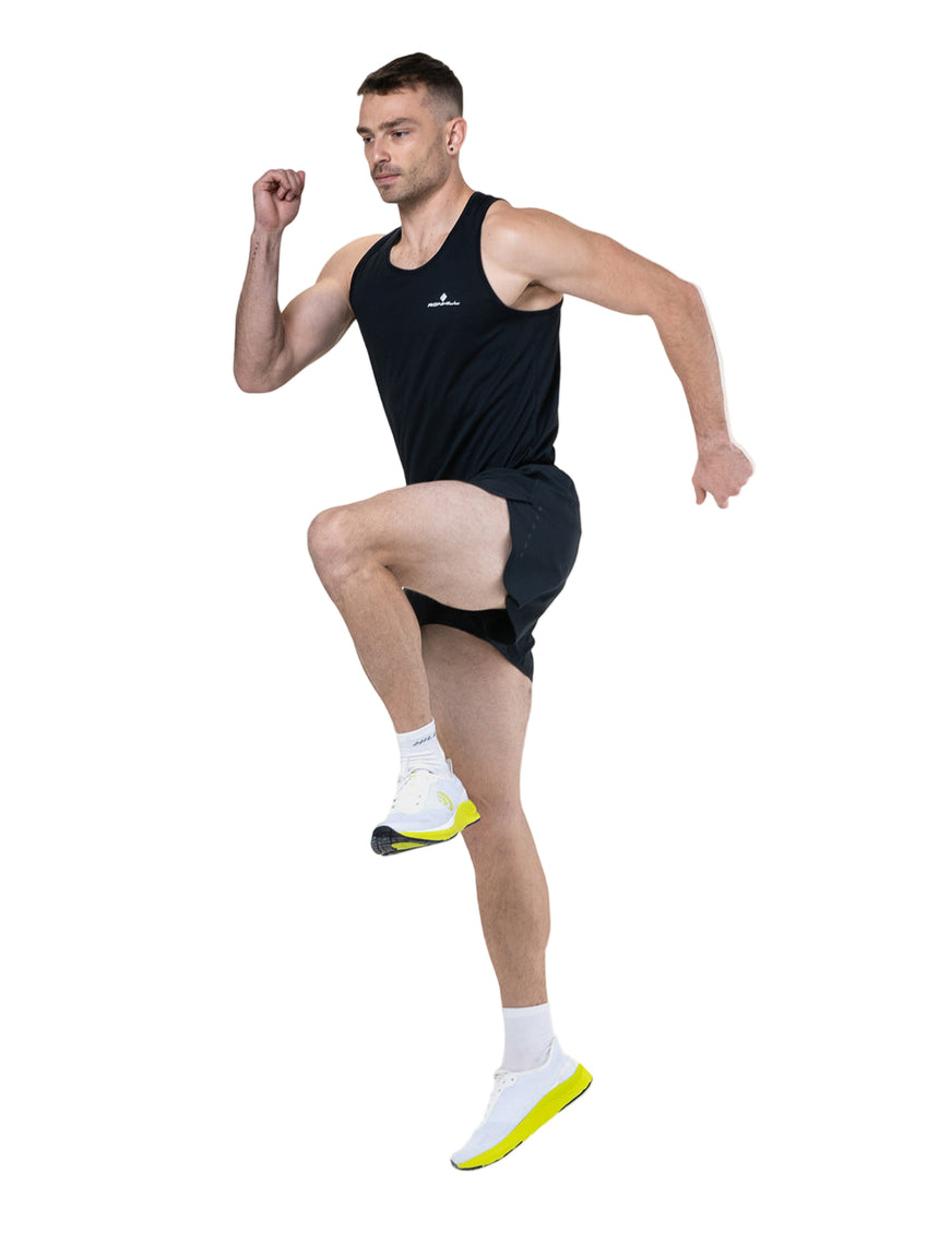 Ronhill Mens Core Vest Outdoor Action Black/Bright White- Relaxed Fit