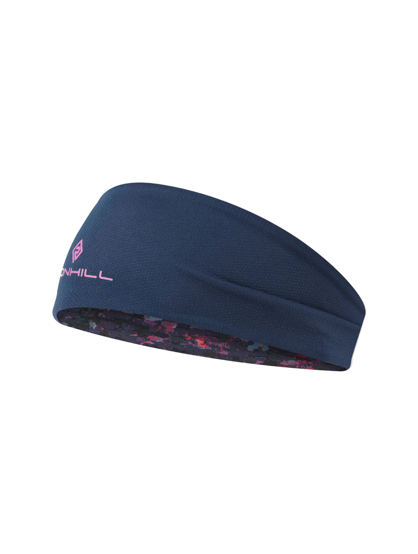 Ronhill Reversible Headband Outdoor Action Dark Navy Twilight- Front
