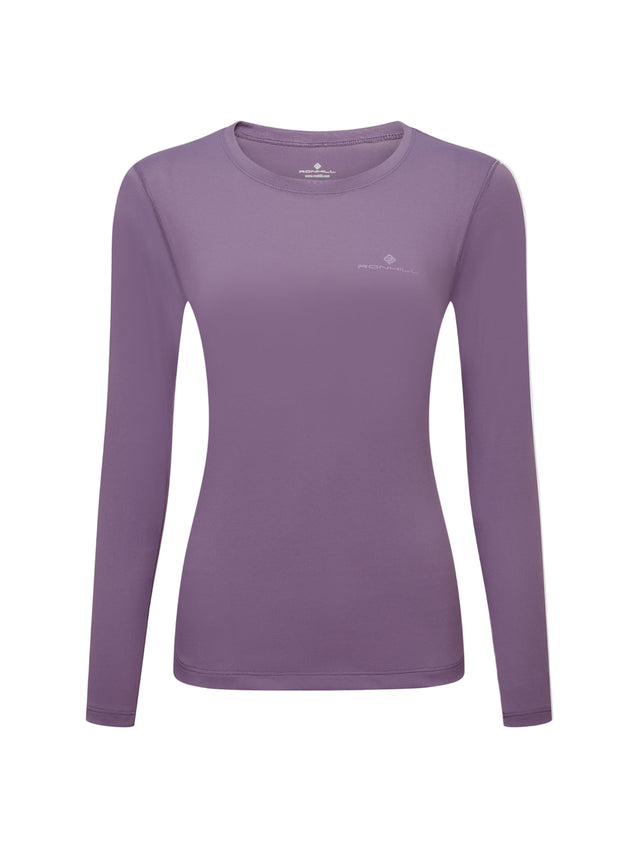 Ronhill Women's Core L/S Tee Outdoor Action Dark Iris/Iris- Front