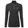 Ronhill Women's Core Thermal 1/2 Zip Outdoor Action Black/Bright White- Front