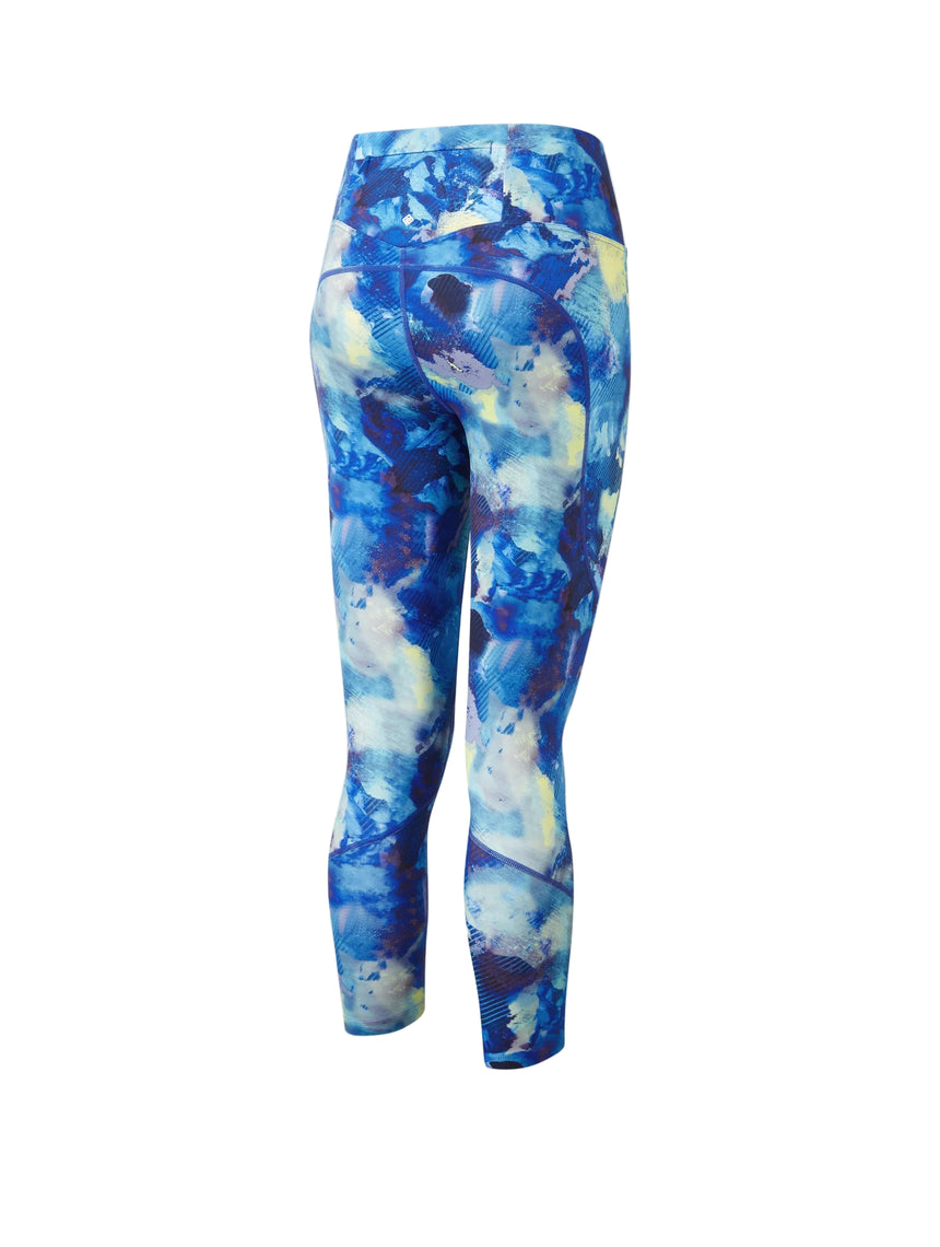 Ronhill Women's Tech Crop Tight Outdoor Action Purple Leopard- Back