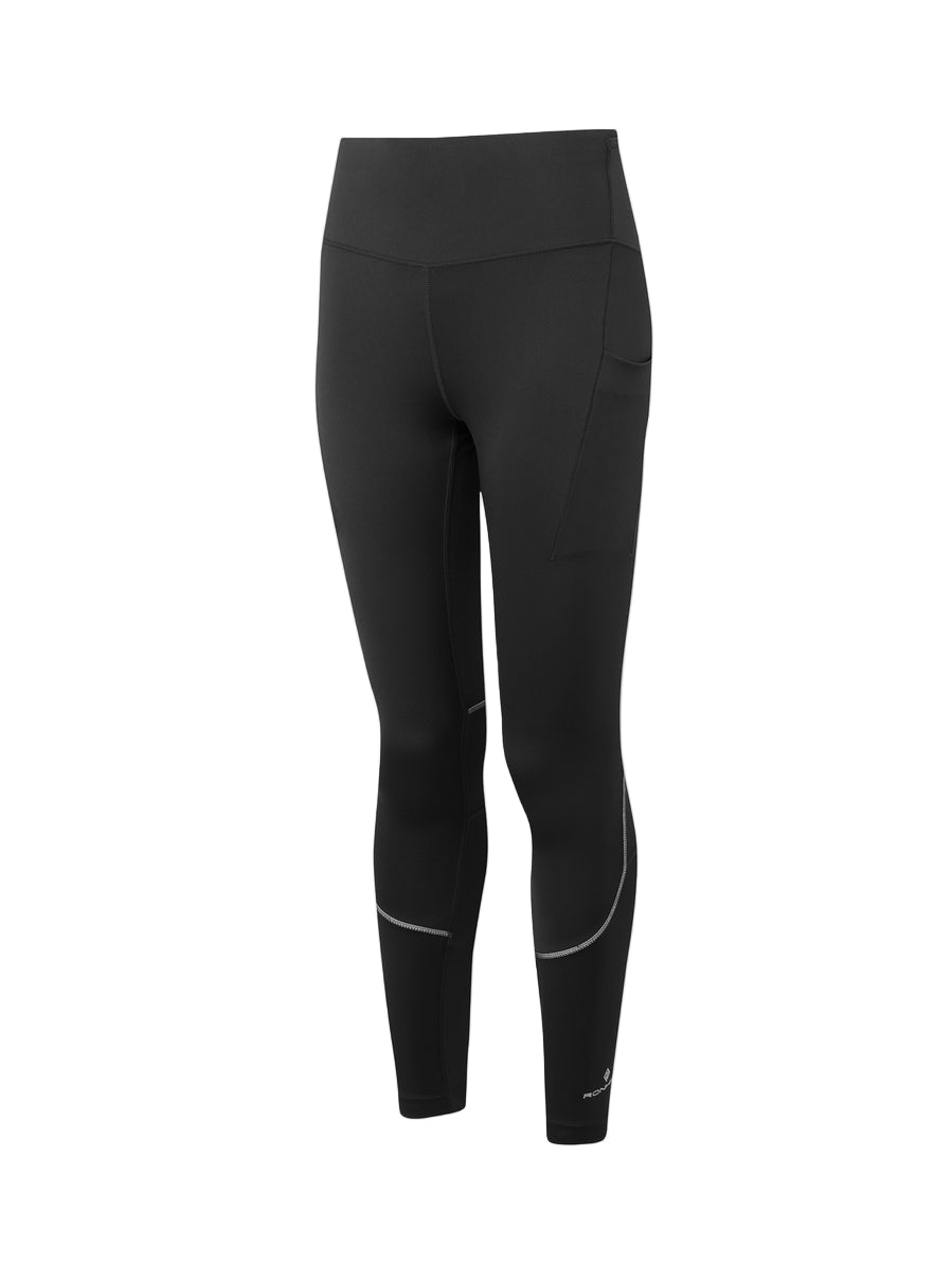 Ronhill Women's Tech Paragon Tight Outdoor Action All Black- Front