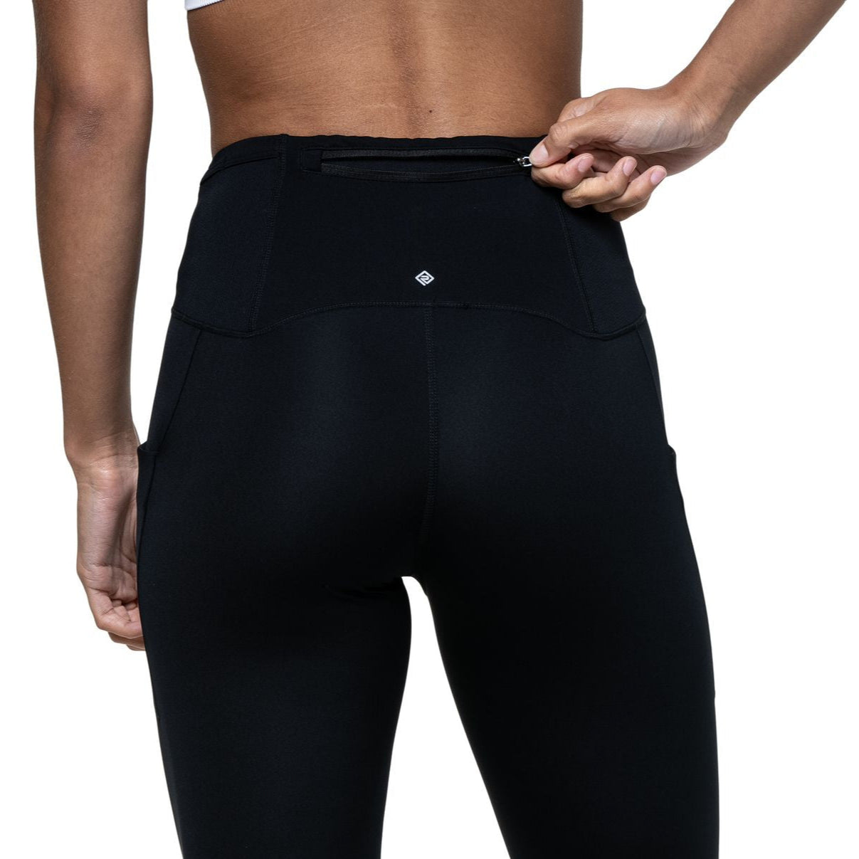 Ronhill Women's Tech Paragon Tight Outdoor Action All Black- Secure pocket