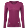 Ronhill Women's Tech Reflect L/S Tee Outdoor Action Blackcurrant/Reflect- Front